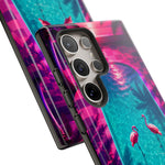 Neon Flamingo Pool Vaporwave Art Tough Phone Case