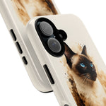 Siamese Cat Watercolor Portrait Tough Phone Case - Cream Choc