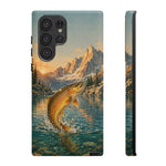 Leaping Golden Trout Lake Scene phone case | Tough Cover