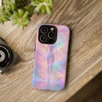 Pastel Aura Phone Case, Swirling Silhouette 3D Cover, Gift