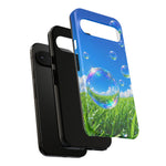 Bubbles Over Grass phone case | Tough Cover