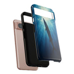 Barracuda Silhouette Phone Case, Sunlit Marine Art Tough Cover