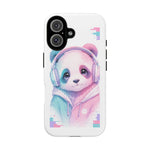 Pastel Panda Phone Case, Glitch Color Block Cover