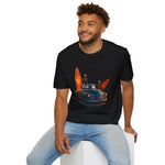 Skeleton Surfers T-Shirt - 1953 Vintage Truck with Glowing Skull Surfboards - Funny Halloween Beach Shirt