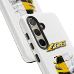 Z06 Corvette Phone Case, Yellow Sketch Reveal Chrome Cover