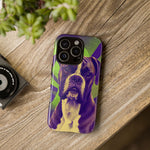 Boxer Halftone Portrait Tough Phone Case - Green and Violet