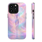 Pastel Aura Phone Case, Swirling Silhouette 3D Cover, Gift