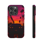 Matte Black Challenger Sunset Tough Phone Case - Palm Silhouette