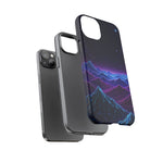 Retro Neon Mountains Phone Case | Vaporwave Galaxy Landscape
