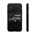 Black Z28 Camaro Phone Case Muscle Car American Flag Tough Cover