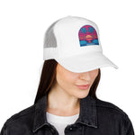 Retro Sunset Palm Paradise Foam Trucker Hat | 80s Vaporwave Beach Cap