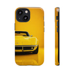 Yellow Corvette Phone Case, C3 Stingray Classic Sports Cover, Gift