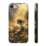 Pug in Sunbeams phone case | Dog Lover Tough Cover
