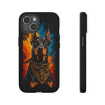 Doberman Bandana Portrait Tough Phone Case - Color Splash