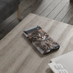 Maine Coon Kitten Phone Case, Tufted Ears Macro Portrait Cover