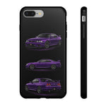 Purple R33 Skyline GTR JDM Sports Car Phone Case Tough Multi View