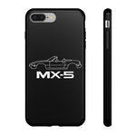 MX-5 Miata White Side Silhouette Tough Phone Case Cover Gift