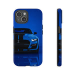 Blue Mustang Art Phone Case, GT500 American Muscle Car Tough Cover for Men