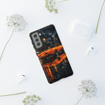 Orange Daytona Phone Case, Rainy City Night Muscle Car Tough Cover