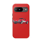 Red Classic Corvette C1 Illustration phone case | Retro Car Tough Case