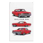 1963 Galaxie 500 Wall Banner Flag 34x56 Classic Car Garage Decor