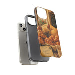 Sleeping French Bulldog with Croissants phone case | cute bakery scene