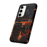 Challenger RT Phone Case, Rainy City Night Muscle Car Tough Cover