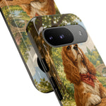 Cocker Spaniel Picnic Scene phone case | vintage dog art