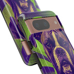 Boxer Halftone Portrait Tough Phone Case - Green and Violet