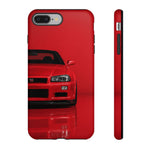 Red Skyline Phone Case, R34 GTR 90s JDM Legend Tough Cover for Men Gift