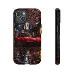 Red FD RX-7 Blossom Alley Tough Phone Case - Rain-Slicked Night