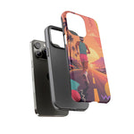 Retro Runner Sunset phone case | 80s Vaporwave jogging design