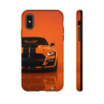 Orange Mustang Art Phone Case, GT500 American Muscle Car Tough Cover for Male