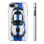 GT500 Phone Case, White Top-Down Painterly Stripe Cover, Gift