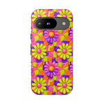 Trippy Daisy Retro Floral Pattern phone case | Tough Cases