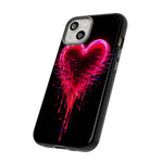 Melting Glitch Heart Neon Phone Case
