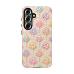 Pastel Swirl Lollipops Tough Case | Candy Pattern Phone Cover