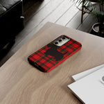Scottish Terrier Silhouette Plaid Art Tough Phone Case