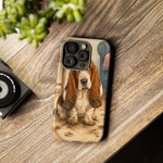 Guilty Basset Hound Phone Case, Muddy Watercolor Art Cover