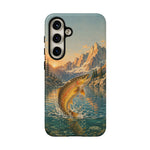 Leaping Golden Trout Lake Scene phone case | Tough Cover