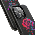 Glitch Rose Neon Phone Case Vaporwave Tough Cover