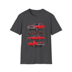 1967 Red GTX Muscle Car T-Shirt | Classic Auto Vintage Trio Tee