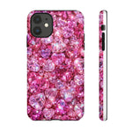 Pink Heart Gem Pattern phone case | Tough Case