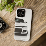 White Camaro Phone Case, ZL1 American Muscle Car Tough Cover for Men