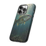 Largemouth Bass Phone Case, Sunlit Underwater Tough Cover, Gift