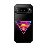 Synthwave Sunset Triangle Phone Case Retro Vaporwave Case
