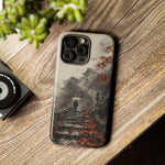 Autumn Temple Steps phone case | Japanese watercolor landscape cover