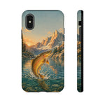 Leaping Golden Trout Lake Scene phone case | Tough Cover