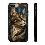 Stained Glass Cat Phone Case, Lead Line Art Cover, Gift