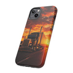 Classic Semi Truck Sunset Highway Phone Case Tough Case